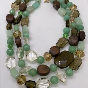 Retired Stella & Dot Elegant Multi-Strand Crystal Jade Necklace